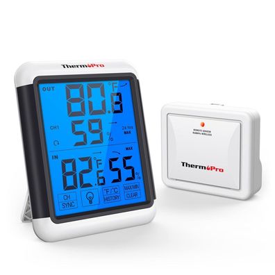 ThermoPro TP65 Funk Thermo-Hygrometer Digitale Anzeige Innen & Außentemperatur