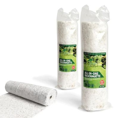 Greenyp 50m² Grassamen Matte Rasenvlies Rasensamen Rasenmatte Rasen Rollrasen
