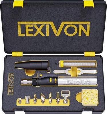 Lexivon Multifunktionales Butan Lötkolben Kit | Kabellos, 7 Aufsätze Set