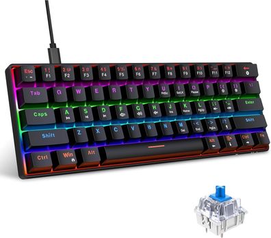 Snpurdiri 60% kabelgebundene mechanische Gaming-Tastatur, PC Zubehör Keyboard