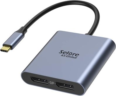 USB C zu Dual DP Adapter USB C auf DisplayPort 1.4 Adapter Auflösungen bis zu