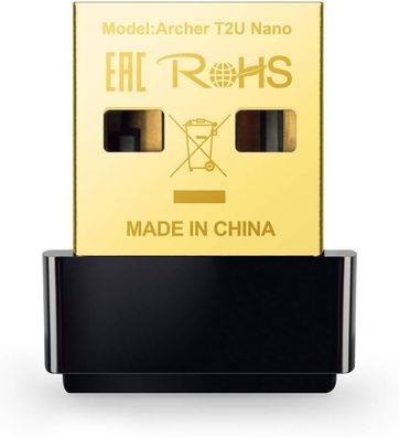 TP-Link Archer T2U Nano AC600 WLAN USB Adapter Dualband Windows Mac OS schwarz