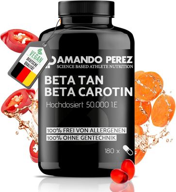 Amando Perez Beta Carotin Depot Bräunungskapseln - 180 VEGANE Softgels mit 50