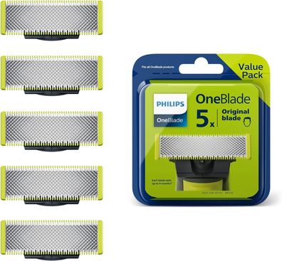 Philips OneBlade Original Köpfe Ersatzklingen Rasierer Zubehör 5er Vorratspack