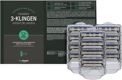 Solimo 3-fach-Klingen fér Herrenrasierer Komfortklingen Ersatzklingen 12er Pack