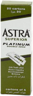 Astra Superior Platinum Double Edge 100 Rasierklingen 20 x 5 Stéck 5er Pack