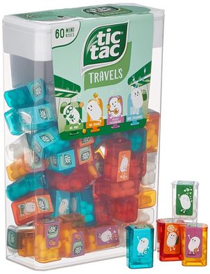 Tic tac Travels Lilliput Mini-Boxen 60 Mini-Dosen Pfefferminz Dragees Bonbons
