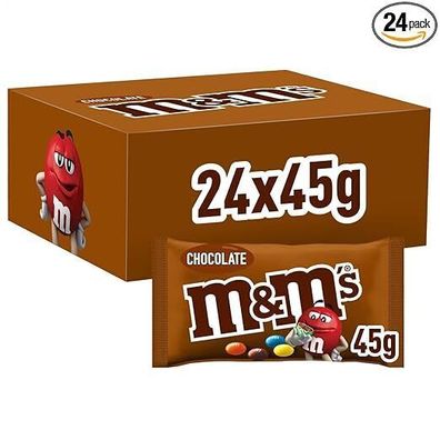 M&M'S Choco Schokolinsen Milchschokolade Séßwaren Beutel 24 x 45g 24er Pack