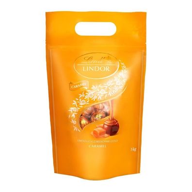 Lindt Lindor Schokoladenkugeln Caramel Karamell Pralinés Beutel 80 Kugeln 1 kg