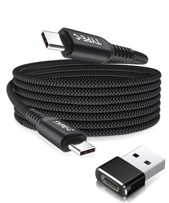 Basesailor USB C auf Typ C 100W Kabel 2M mit USB A Adapter Schnellladekabel PD