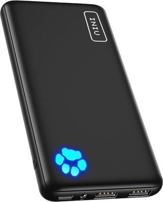 INIU Powerbank Externer Akku Leicht 10000 mAh 3 Ausgänge iPhone Samsung Huawei