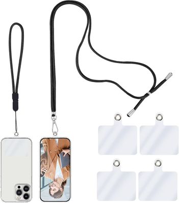 Tiesome 2 Stéck Handykette Universal mit 4er Transparente Ersatz Handy Band Zum