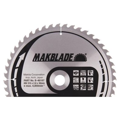 Makita Kreissägeblatt, Makblade, TCT TCT • 315 x 30 mm • 48 Zähne • Holz
