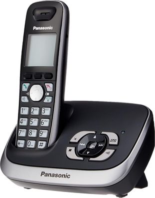 Panasonic KX-TG6521GB Schnurlostelefon mit Anrufbeantworter Display Schwarz