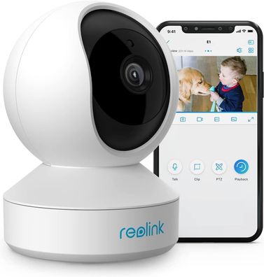 Reolink ßberwachungskamera Innen Handy Nachtsicht Audio Weiß 3MP HD 2,4 GHz WLAN