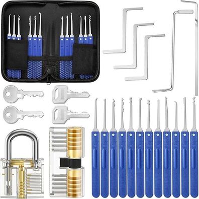 Eventronic Lockpicking 25 Teiliges Dietrich Set Transparente Trainingsschlösser