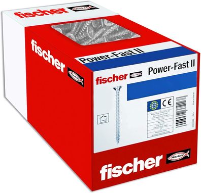 Fischer PowerFast II PZF 3,0 x 16 Spanplattenschraube Vollgewinde 200 Stéck