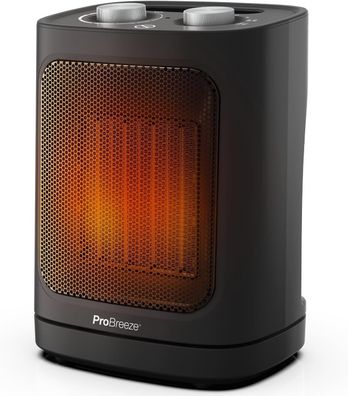 Pro Breeze 1800W Mini Keramik Heizléfter 2 Leistungsstufen & Kaltstufe Schwarz