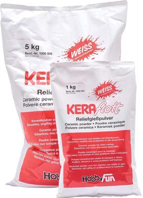 KERAflott Reliefgießpulver Keramikpulver Geruchslos Ungiftig Weiß 5 kg Sack