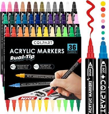 Acrylfarben stifte Acrylstifte fér Steine Wasserfest 36PCS Acrylic Paint Mark