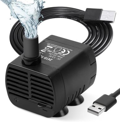 Flintronic Aquarium Pumpe Klein, USB Mini Wasserpumpe, 200L/H Tauchpumpe Pumpe