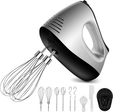 Nwouiiay Handmixer Elektrisch 500W Handréhrer 5 Drehzahl Turbinenfunktion