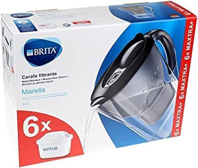 BRITA Wasserfilter Marella graphit inkl. 6 MAXTRA Filterkartuschen Starterpaket