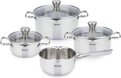 Tefal A705A835 Duetto Edelstahl Kochtopf-Set induktionsgeeignet silber 7-Teilig