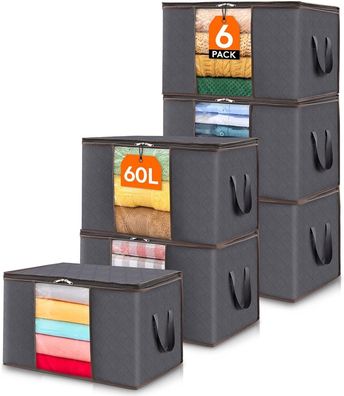 Lifewit 6 Stéck Aufbewahrungstasche Aufbewahrungsbox mit Deckel Kleiderschrank
