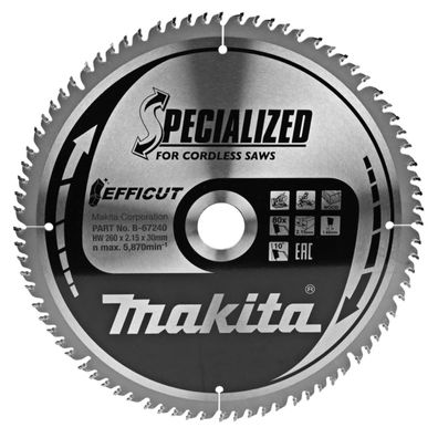 Makita Efficut Kapp- und Gehrungssägen 260 x 30 mm • 80 Zähne