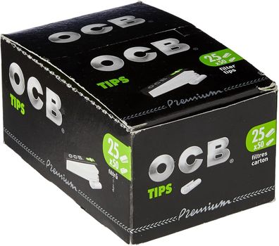 OCB 9001 Filter Tips Booklets 25 Heftchen 50 Blatt 1,8 cm x 6,0 cm 25er Pack