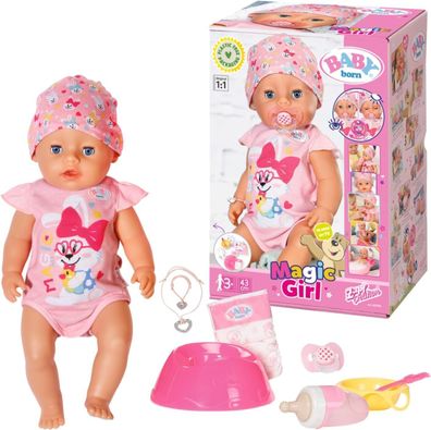 Zapf Creation 827956 BABY born Magic Girl 43 cm 10 Lebensechte Funktionen Puppe