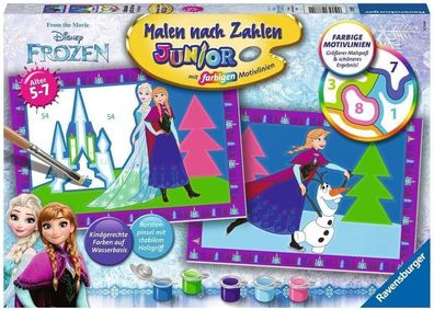 Ravensburger 27771 Disney Frozen Die Eiskönigin Malen nach Zahlen Junior Zubehör