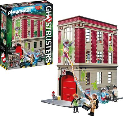 Playmobil 9219 Ghostbusters Feuerwache 228 Teile 5 Figuren Spielzeug Kinder