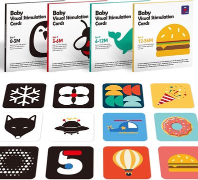 Hahaland Kontrastkarten Baby Spielzeug ab 0-36 Monate, 80-tlg. Baby Schwarz