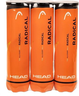 HEAD Radical Professioneller Tennisball ITF Zugelassen 12 Tennisbälle 3 Pack