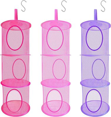Livehitop 3 Stéck Set Mesh Hängender Speicher Korb Weihnachten Geschenk 3 Tier