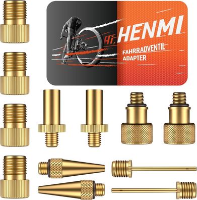HENMI 12pcs Fahrrad Adapter Französisches Ventil Adapter Multifunktional Messing