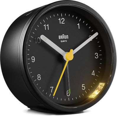Braun BC12B Analoger Wecker Quarz Schlummerfunktion Crescendo-Alarm Schwarz