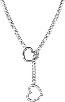 Love Shackles Necklace,70CM Heart Slip Chain, erz Lariat Y Halskette, Choker