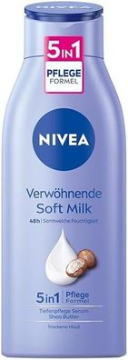 NIVEA Soft Milk Body Lotion trockene Haut Shea Butter Serum Pflege Damen 400 ml