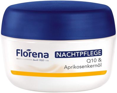 Florena Face Nachtpflege Q10 Aprikosenkernöl Gesicht Feuchtigkeitspflege 50 ml