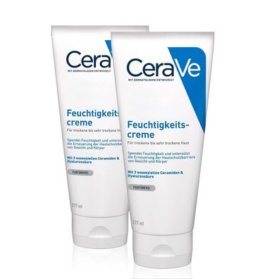 CeraVe Feuchtigkeitscreme fér Körper und Gesicht Hyaluron Ceramiden 2 x 177 ml