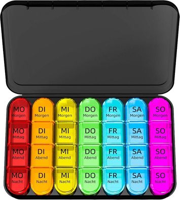 Doruimi Tablettenbox 7 Tage Morgens Mittags Abends Klein Pillendose Große Fächer