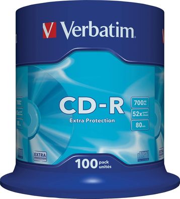 Verbatim CD-R Extra Protection 700 MB 52x Speed Disk Rohling 100er Spindel