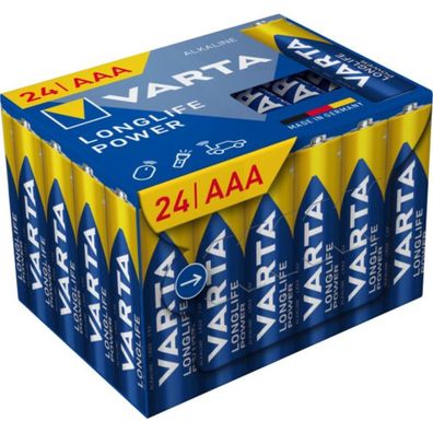 VARTA Batterie Longlife Power Alka AAA Micro LR03 1.5V Cubepack=24stk
