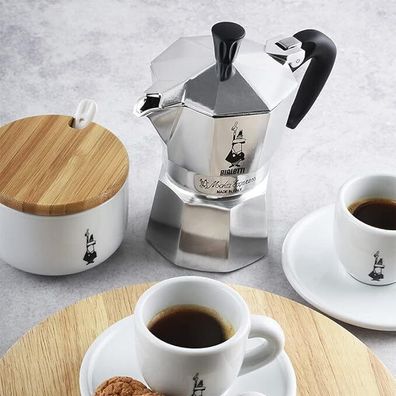 Bialetti Moka Express Espressokocher Aluminium 3 Tassen Sicherheitsventil