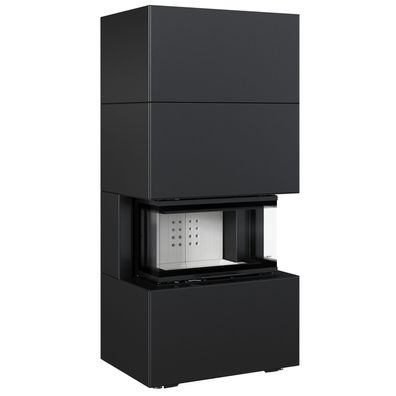 Kamineinsatz NBC/EASY BOX 7 kW Ø 160 Bausatz Black Mit Türfeder