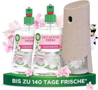 Air Wick Active Fresh Starter Set: Lufterfrischer Jasminbléte 2 x 228 ml + Gerät