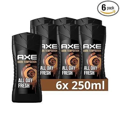 Axe Duschgel Dark Temptation 12 Stunden Frische Hautneutral 6er Pack 6 x 250 ml